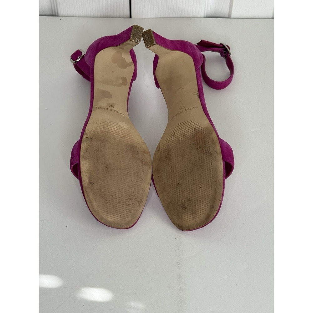 Marc Fisher Heels Fuchsia Pink Suede Open-Toe Sandals Stiletto Heel Sz 9 - Picture 8 of 9